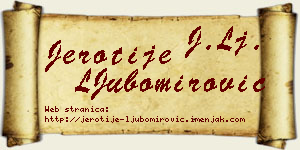 Jerotije LJubomirović vizit kartica